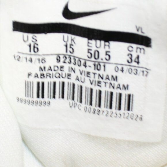 Nike Sz 16 Football Cleats Force Savage White Black 923304-101 - Picture 11 of 11